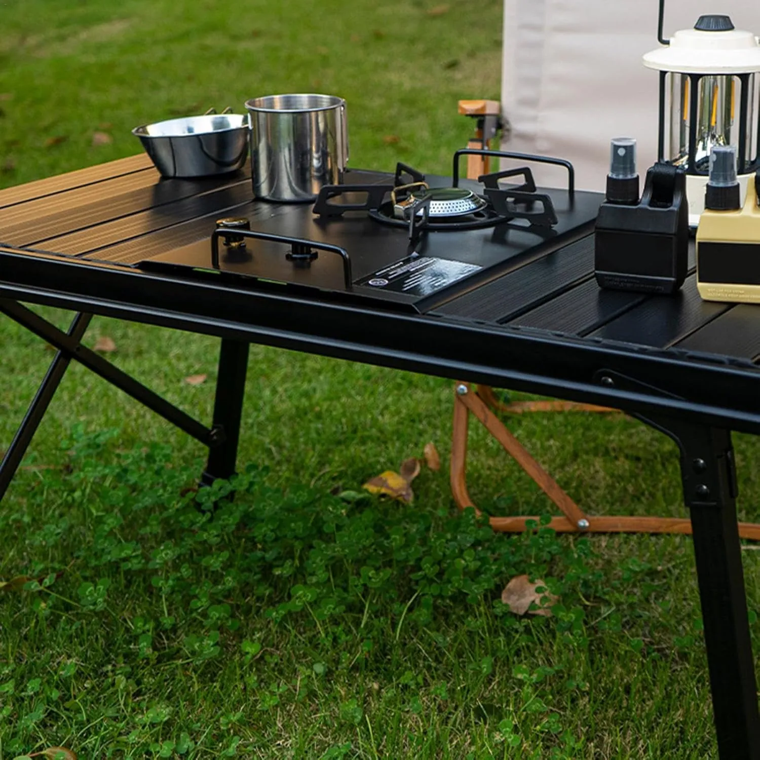 Folding Table - Beach Picnic Collapsible Rack, Adjustable Height Camping Tables | Portable Folding Counter, Camp Desk with Aluminum Legs, for Outdoor Hiking Fun Home, 18x12.5x55cm