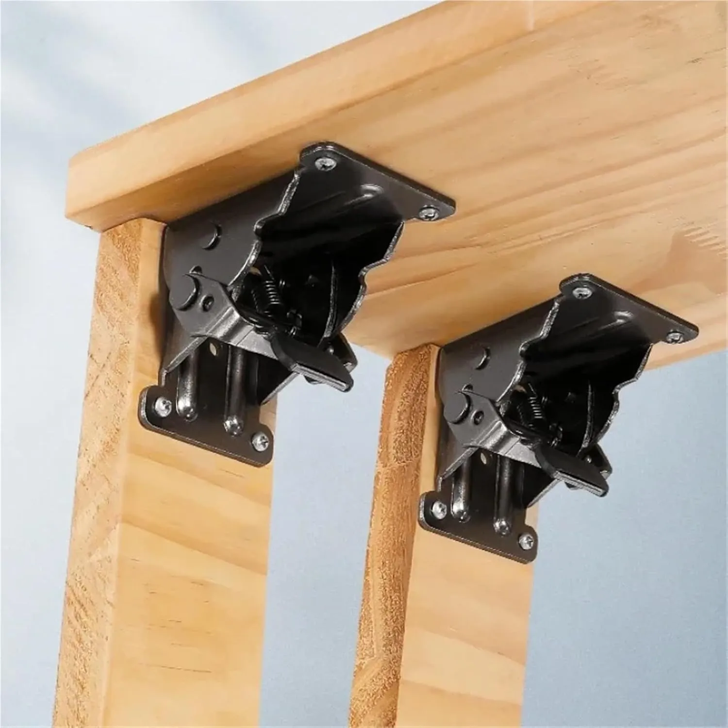 Folding Table Lock 4 PCS 90 Degree Fittings Chair Extension Furniture Brackets Self-Locking Folding Hinge Foldable Support Frame Table Leg for Home Use(Black)