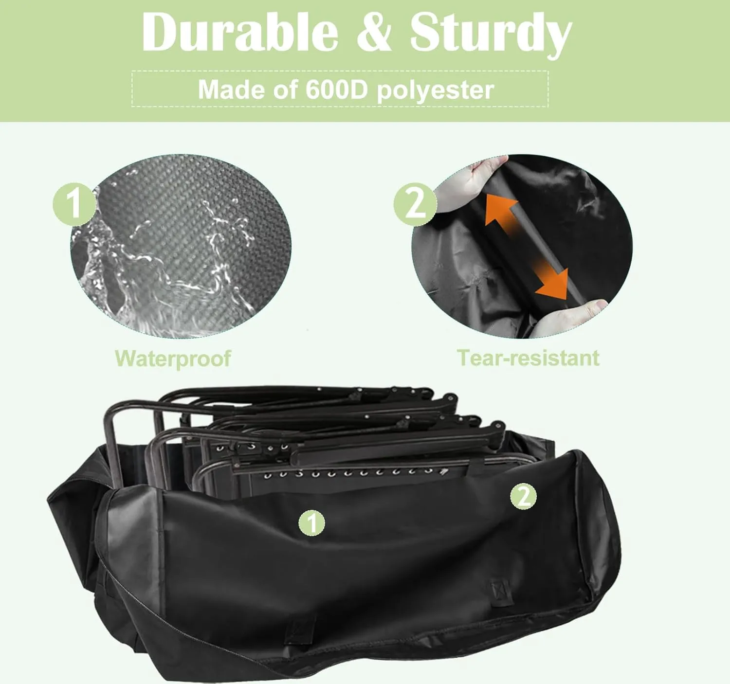 Folding Table Storage Bag, 25" D X 25" W X4.5 H Waterproof Heavy Duty Carrying Bag for 4ft Folding Tables, Picnic/Camp Tables Cover with Durable Zipper & Shoulder Strap, Black