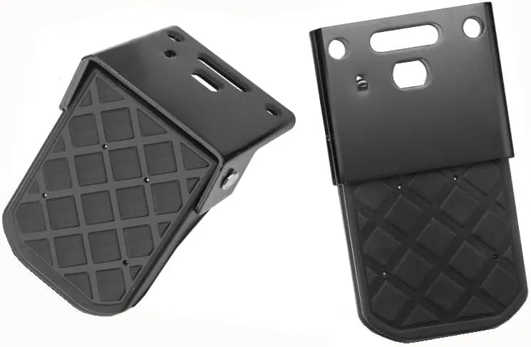 Folding Truck Step, Durable Boat Trailer Step, Anti-Slip RV Stepside Steps for Truck, Campers, Dump Trailer (2 Pack, Black)