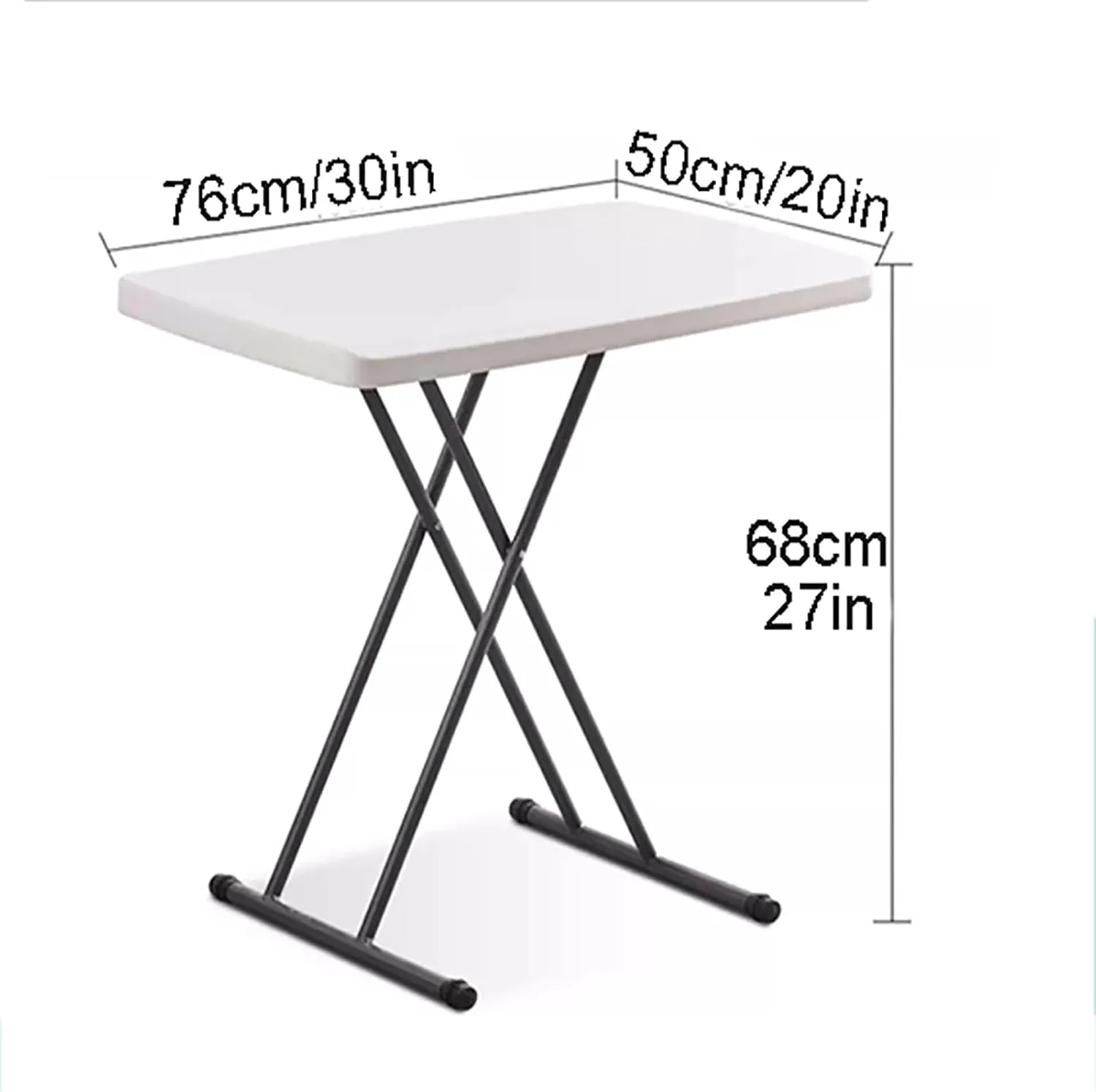 FQWYNMZ Folding Picnic Table for Outdoor, Portable Fold-in-Half Plastic Dining Picnic Party Table with 6 Levels of Height Adjustment, Small End Table for Camping and Picnics(Orange)