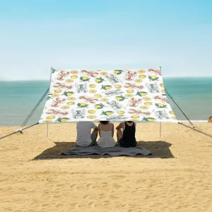 Fruits Lemon Lobster Beach Camping Tent Sun Shelter for Whole Family, Summer Beach Shade Canopy with UPF50  UV Protection,Easy Set Up and Carry,Outdoor Shade for Trips, Fishing, Backyard Fun Pic