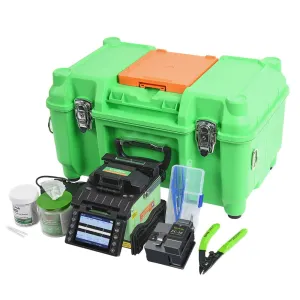 Fusion Splicer Fiber Optic Splicing Welding Machine Komshine GX39 with Fiber Cleaver Empalmador Por Fusión De Fibra óptica