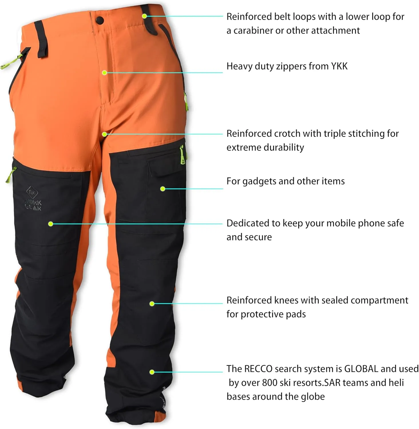 FWG Men's Hiking Pants - Durable Fishing & Work Pants, Ventilated, Multiple Pockets, Design for Outdoors