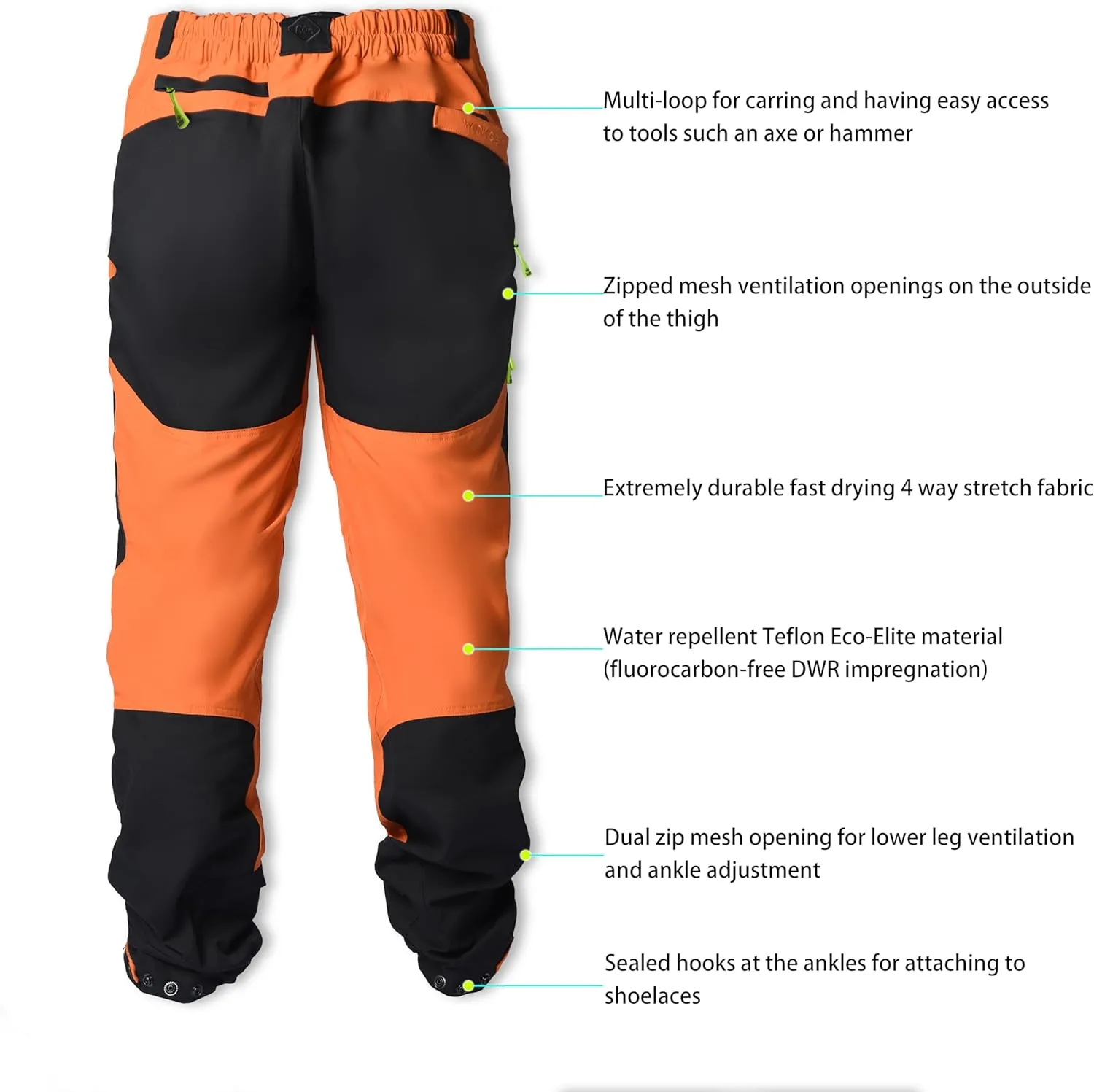 FWG Men's Hiking Pants - Durable Fishing & Work Pants, Ventilated, Multiple Pockets, Design for Outdoors