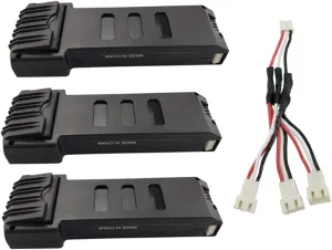 Fytoo 3PCS 7.4V 1200mah lithium battery with 1 to 3 charging conversion line for E511 E511S folding quadcopter spare parts remote control helicopter battery