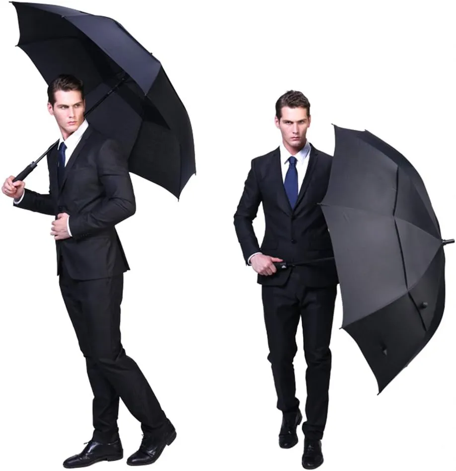 G4Free 2 Pack Golf Umbrella 54/62/68 Inch Extra Large Windproof Double Canopy Vented Automatic Open Oversize Waterproof Stick Umbrellas