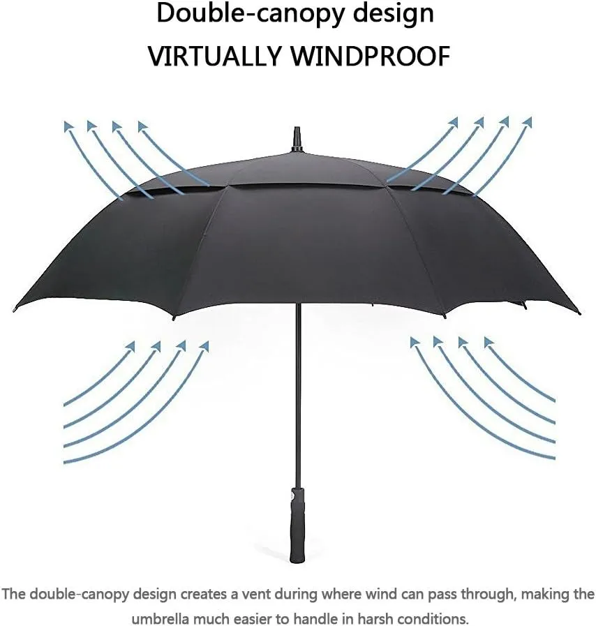 G4Free 47/54/62/68 Inch Automatic Open Golf Umbrella Oversize Extra Large Double Canopy Vented Windproof Waterproof Stick Umbrellas