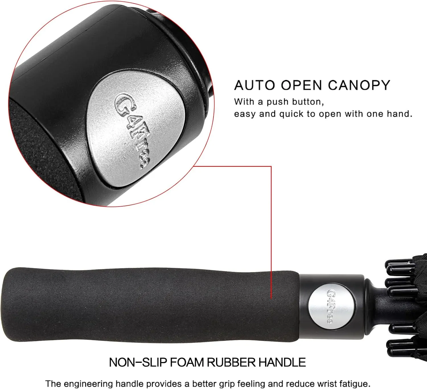 G4Free 47/54/62/68 Inch Automatic Open Golf Umbrella Oversize Extra Large Double Canopy Vented Windproof Waterproof Stick Umbrellas