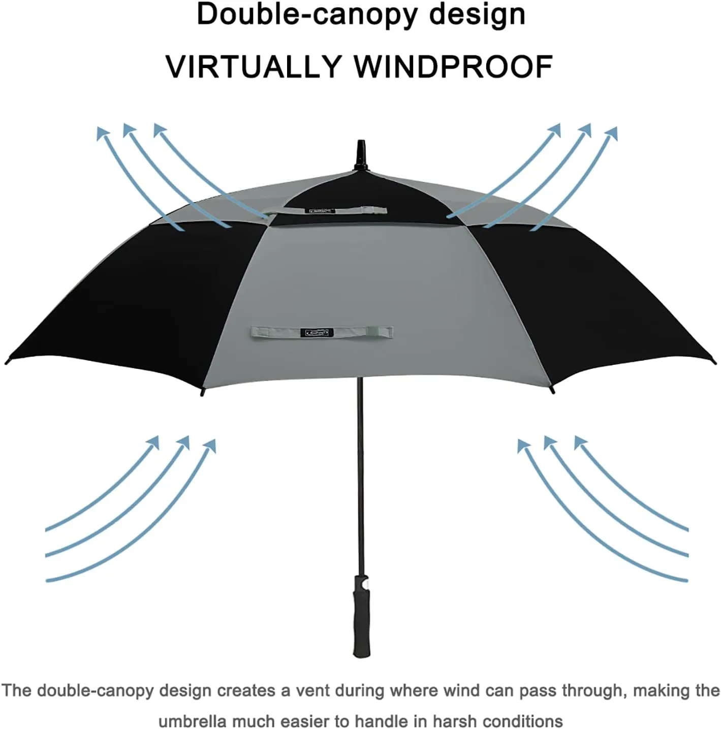G4Free 47/54/62/68 Inch Automatic Open Golf Umbrella Oversize Extra Large Double Canopy Vented Windproof Waterproof Stick Umbrellas
