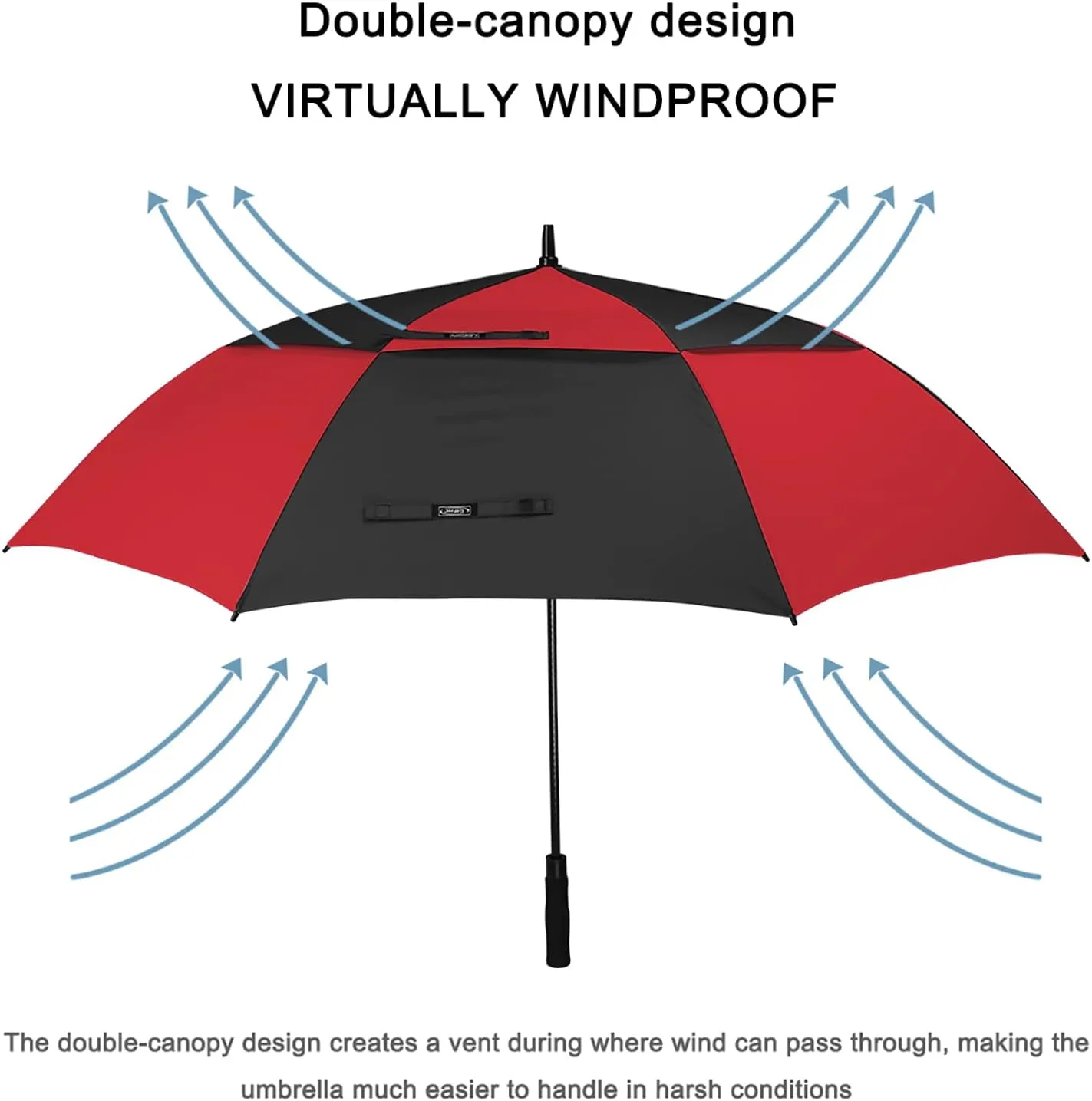 G4Free 47/54/62/68 Inch Automatic Open Golf Umbrella Oversize Extra Large Double Canopy Vented Windproof Waterproof Stick Umbrellas