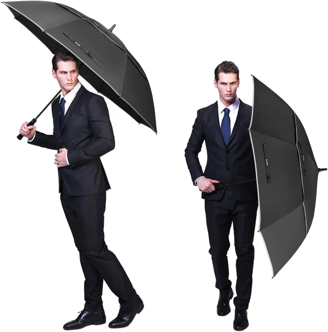 G4Free 47/54/62/68 Inch Automatic Open Golf Umbrella Oversize Extra Large Double Canopy Vented Windproof Waterproof Stick Umbrellas