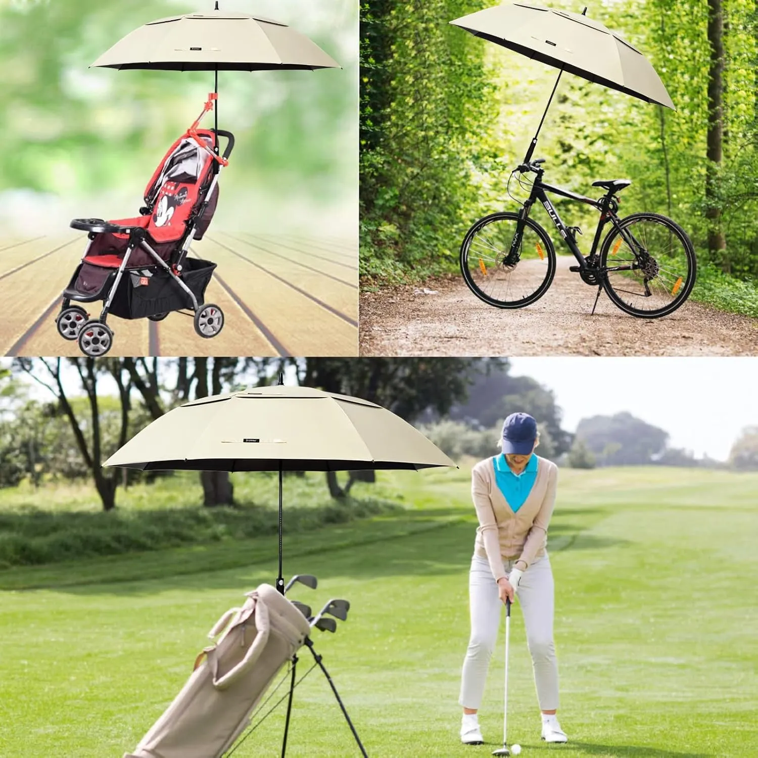 G4Free 47/54/62/68 Inch UV Protection Golf Umbrella Auto Open Vented Double Canopy Oversize Extra Large Windproof Sun Rain Umbrellas