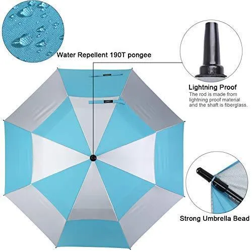 G4Free 54 62 68 inch Extra Large Windproof Golf Umbrella UV Protection Automatic Open Double Canopy Vented Sun Rain Umbrella Oversize Stick Umbrellas