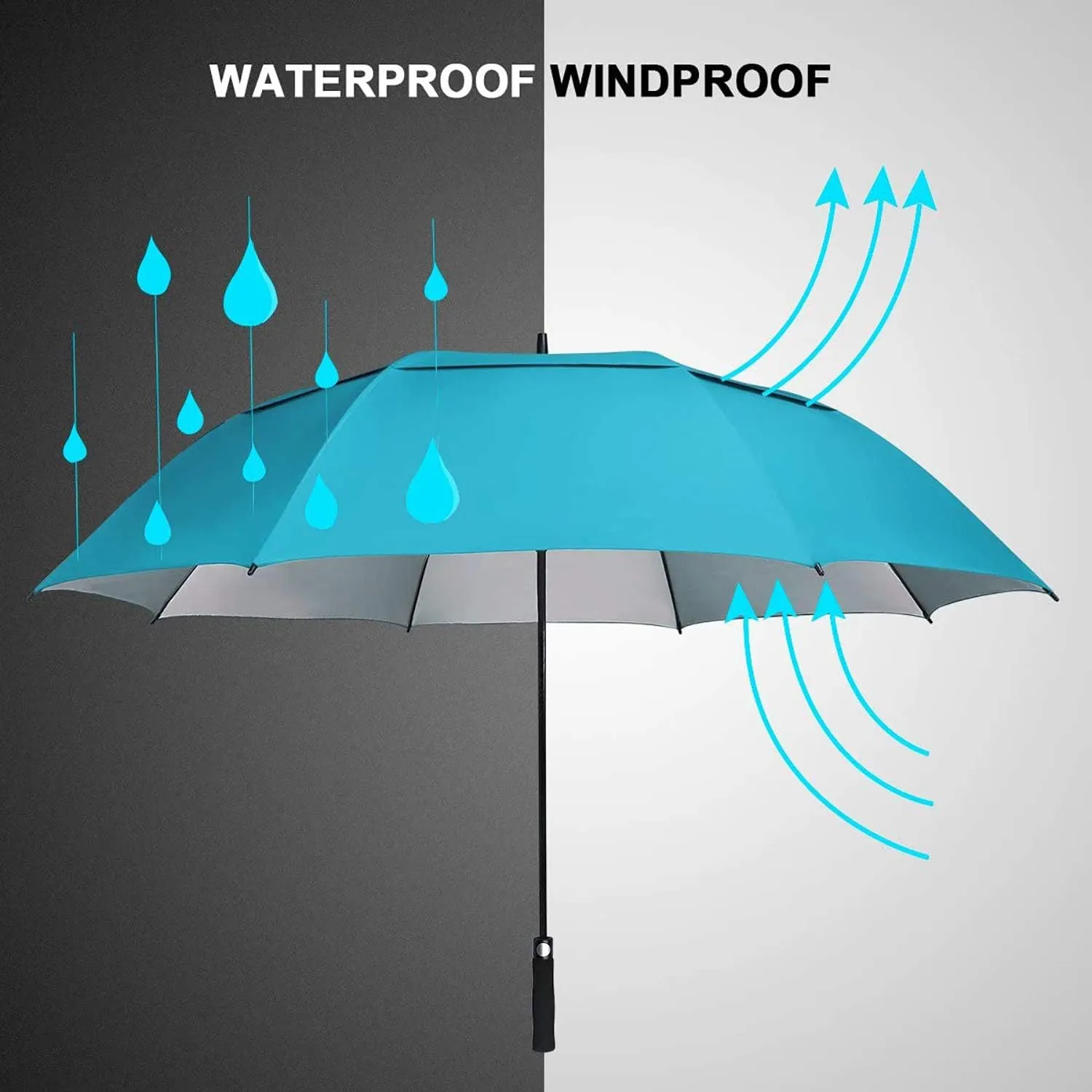 G4Free 54/62/68 Inch Extra Large Windproof Golf Umbrella UV Protection Automatic Open Double Canopy Vented Sun Rain Stick Umbrella
