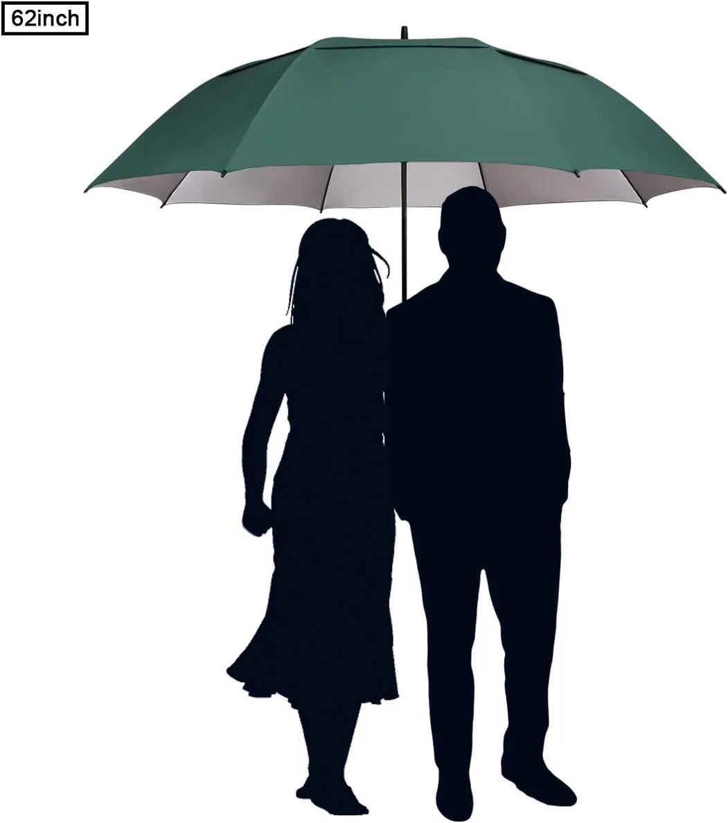 G4Free 54/62/68 Inch Extra Large Windproof Golf Umbrella UV Protection Automatic Open Double Canopy Vented Sun Rain Stick Umbrella