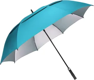 G4Free 54/62/68 Inch Extra Large Windproof Golf Umbrella UV Protection Automatic Open Double Canopy Vented Sun Rain Stick Umbrella