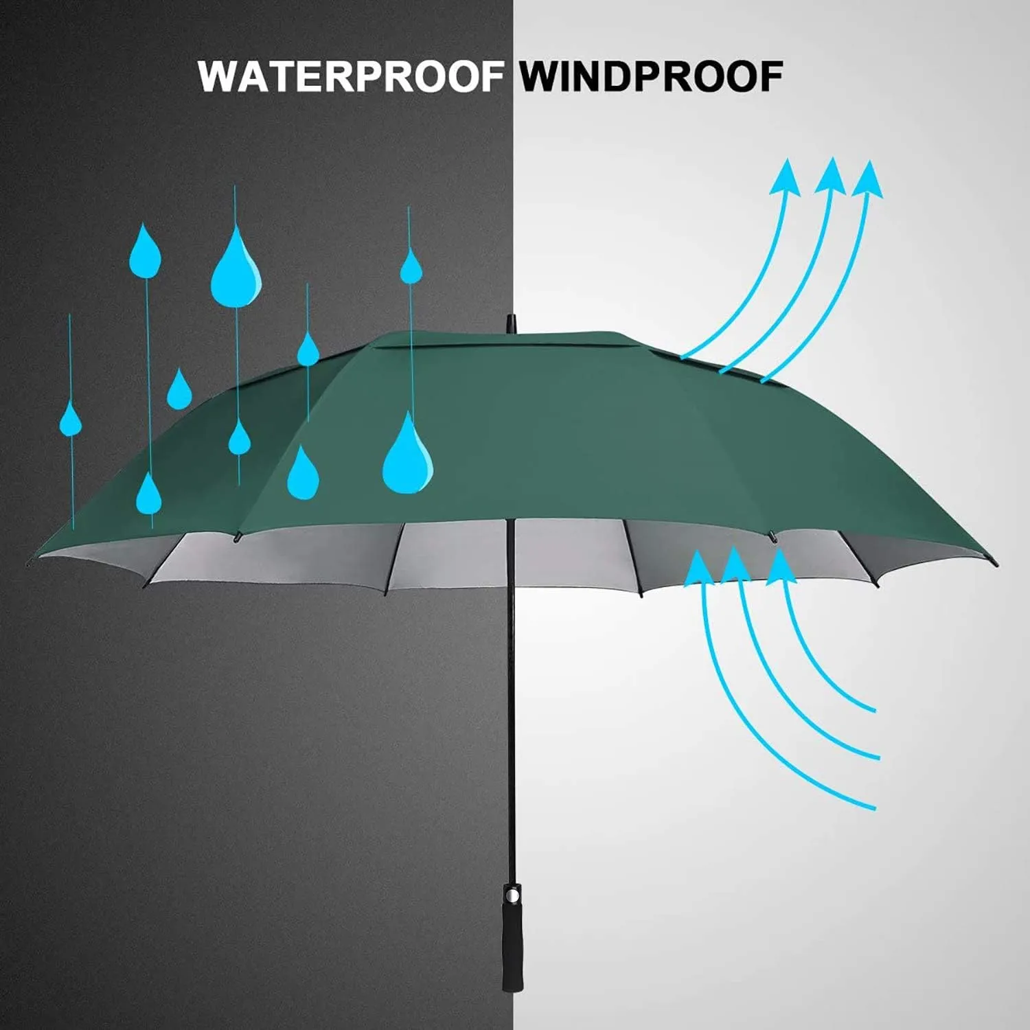 G4Free 54/62/68 Inch Extra Large Windproof Golf Umbrella UV Protection Automatic Open Double Canopy Vented Sun Rain Stick Umbrella