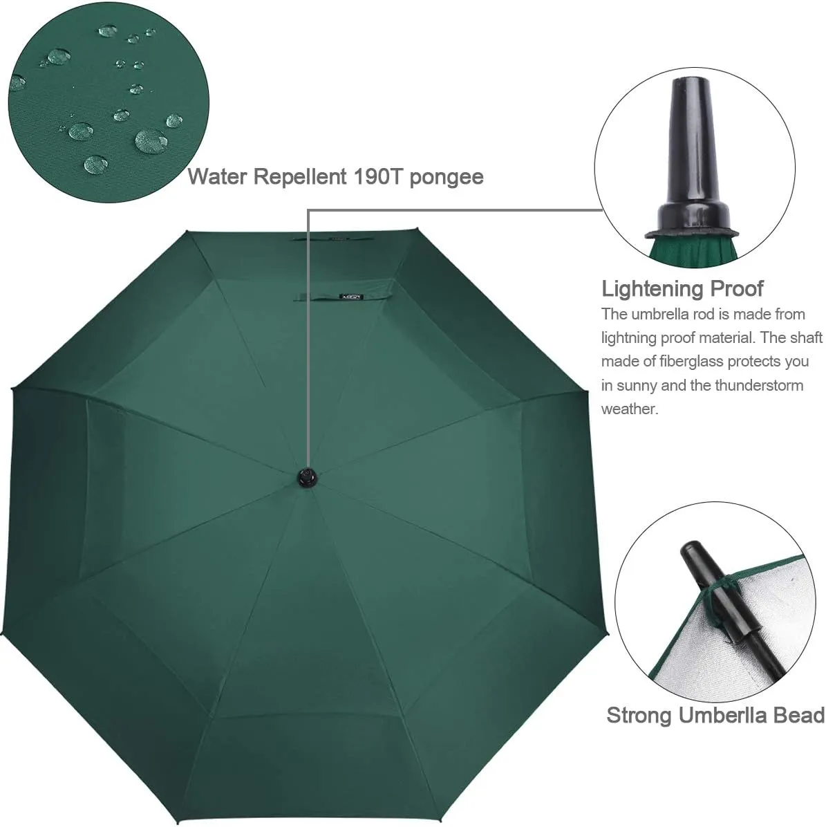 G4Free 54/62/68 Inch Extra Large Windproof Golf Umbrella UV Protection Automatic Open Double Canopy Vented Sun Rain Stick Umbrella