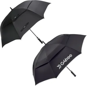 G4Free 62 Inch Automatic Open Golf Umbrella Lightweight Large Double Canopy Vented with Reflective Stripe Umbrella Windproof Waterproof Automatic Open Stick Umbrella