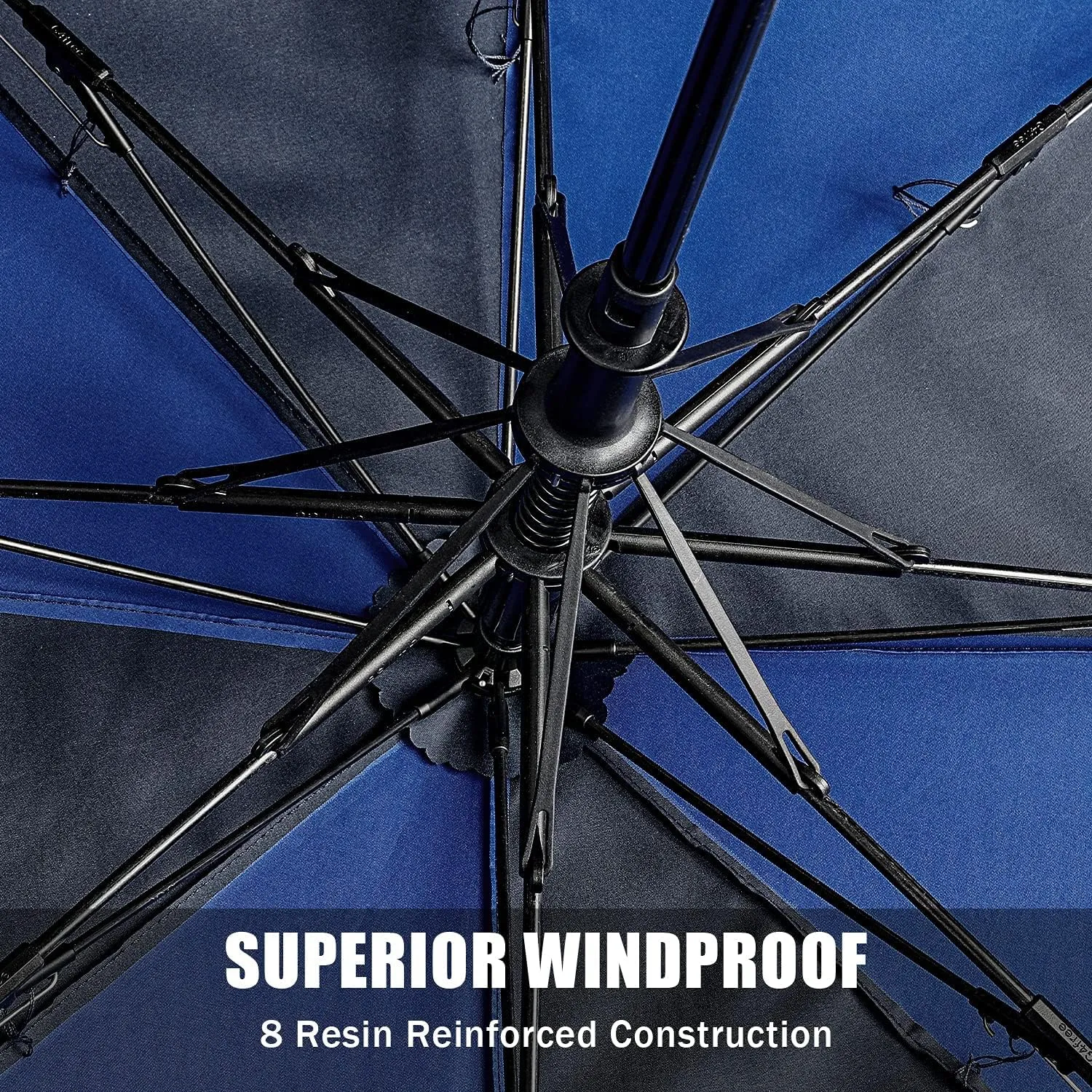 G4Free 62inch Portable Golf Umbrella Automatic Open Large Oversize Vented Double Canopy Windproof Waterproof Sport Umbrellas(Blue/Navy)