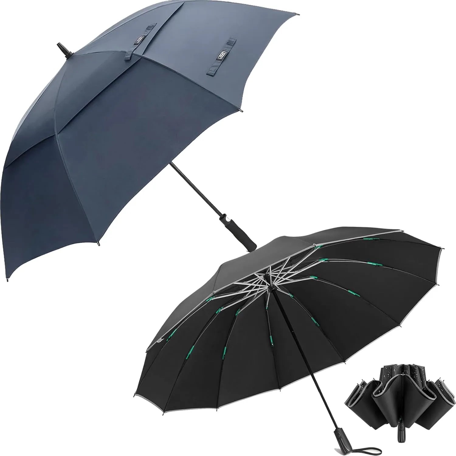 G4Free 68 Inch Automatic Open Golf Umbrella Oversize Double Canopy Windproof   54 Inch Large Double Layer Inverted Umbrella, Compact 12 Ribs Windproof Automatic Open and Close