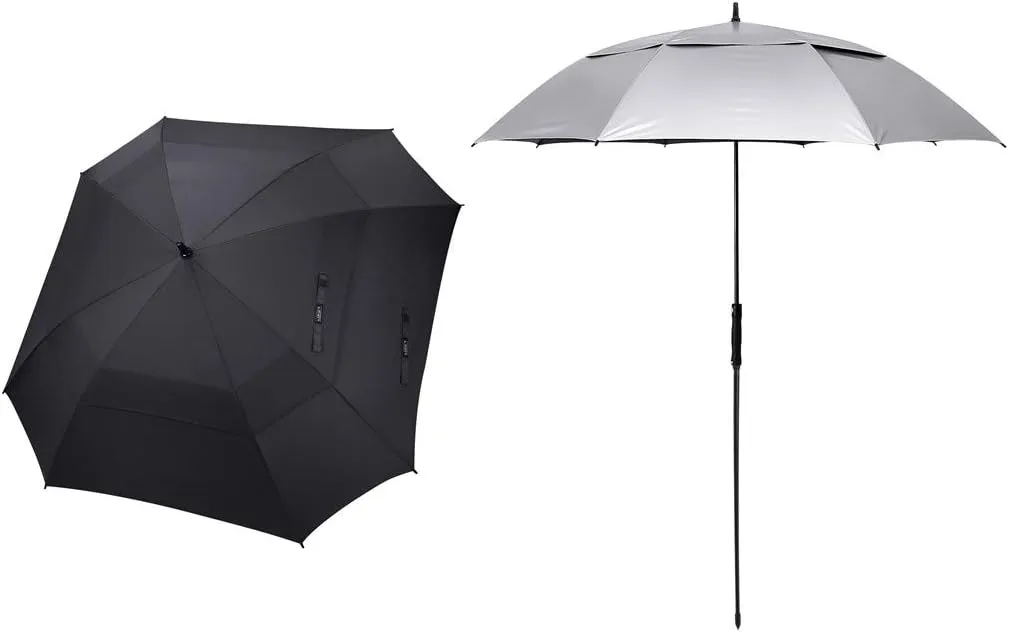G4Free 68 Inch Square Golf Umbrella and 68 Inch UV Golf/Beach Umbrella Double Canopy
