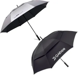 G4Free 68 Inch UV Protection Golf Umbrella  Lightweight Large 62 Inch Carbon Fiber Oversize Double Canopy Vented with Reflective Stripe Umbrella Windproof Waterproof Automatic Open Stick Umbrella