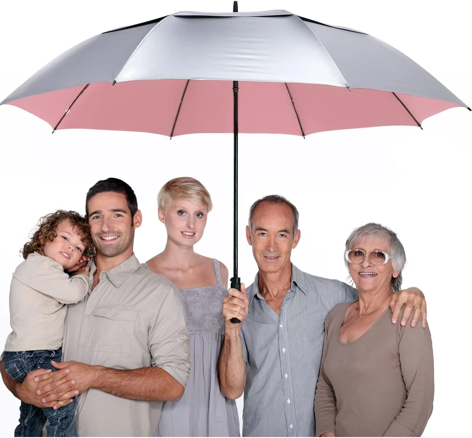 G4Free 72 Inch Huge Golf Umbrella UV Protection Auto Open Windproof Umbrella Oversized Extra Large Vented Double Canopy for Family