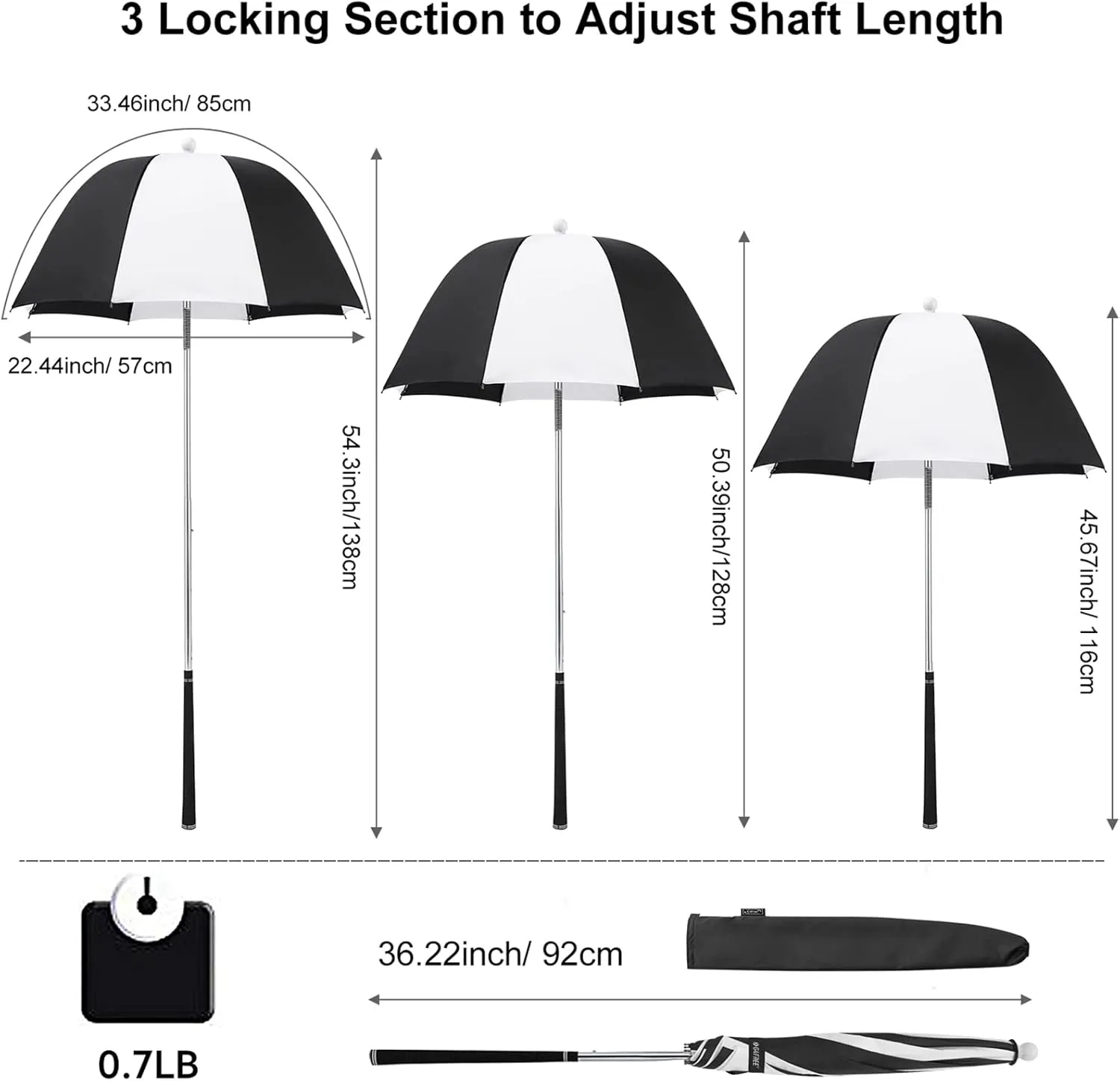 G4Free Golf Bag Umbrella for Club Protection Flex Umbrella