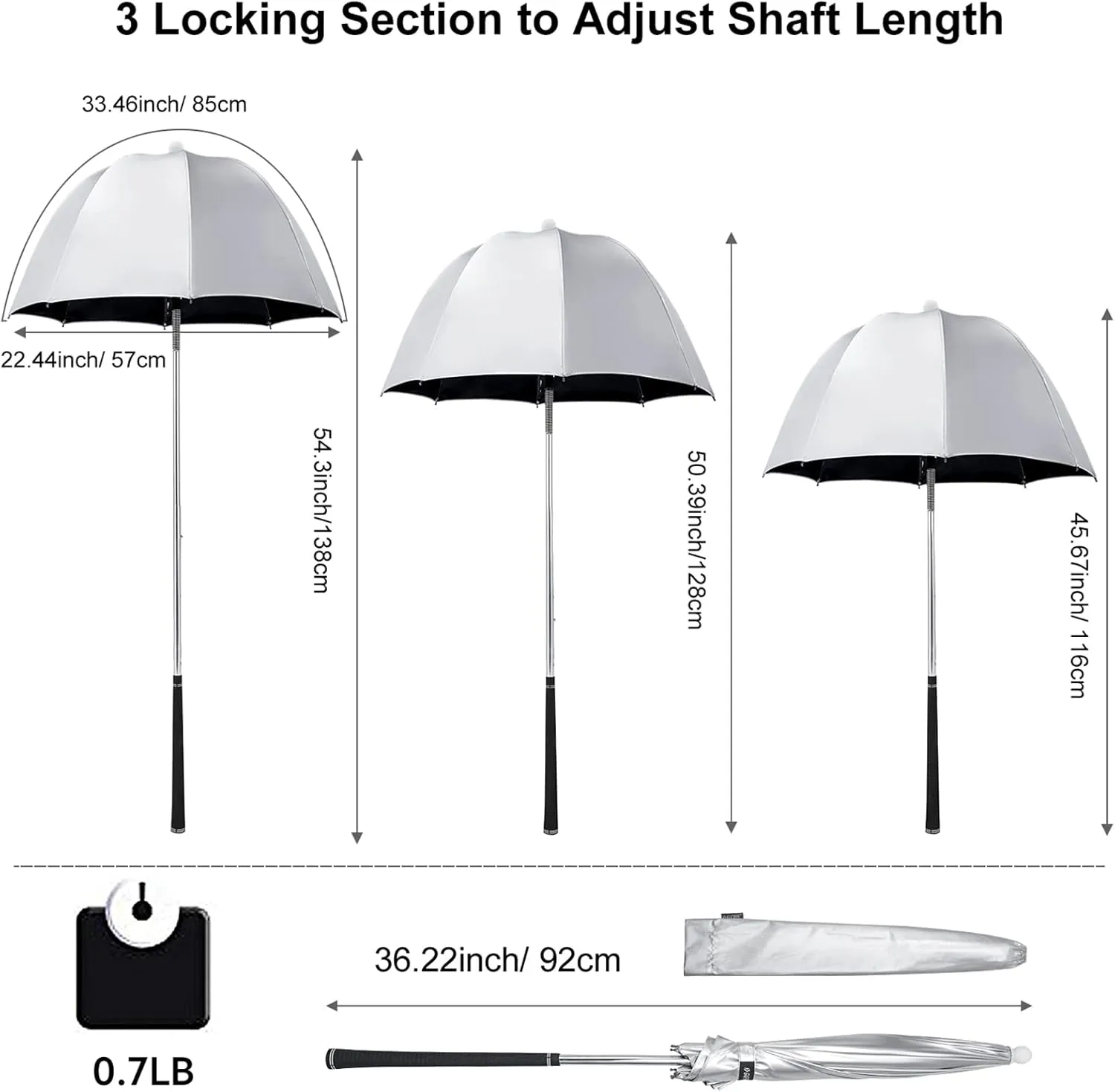 G4Free Golf Bag Umbrella for Club Protection Flex Umbrella