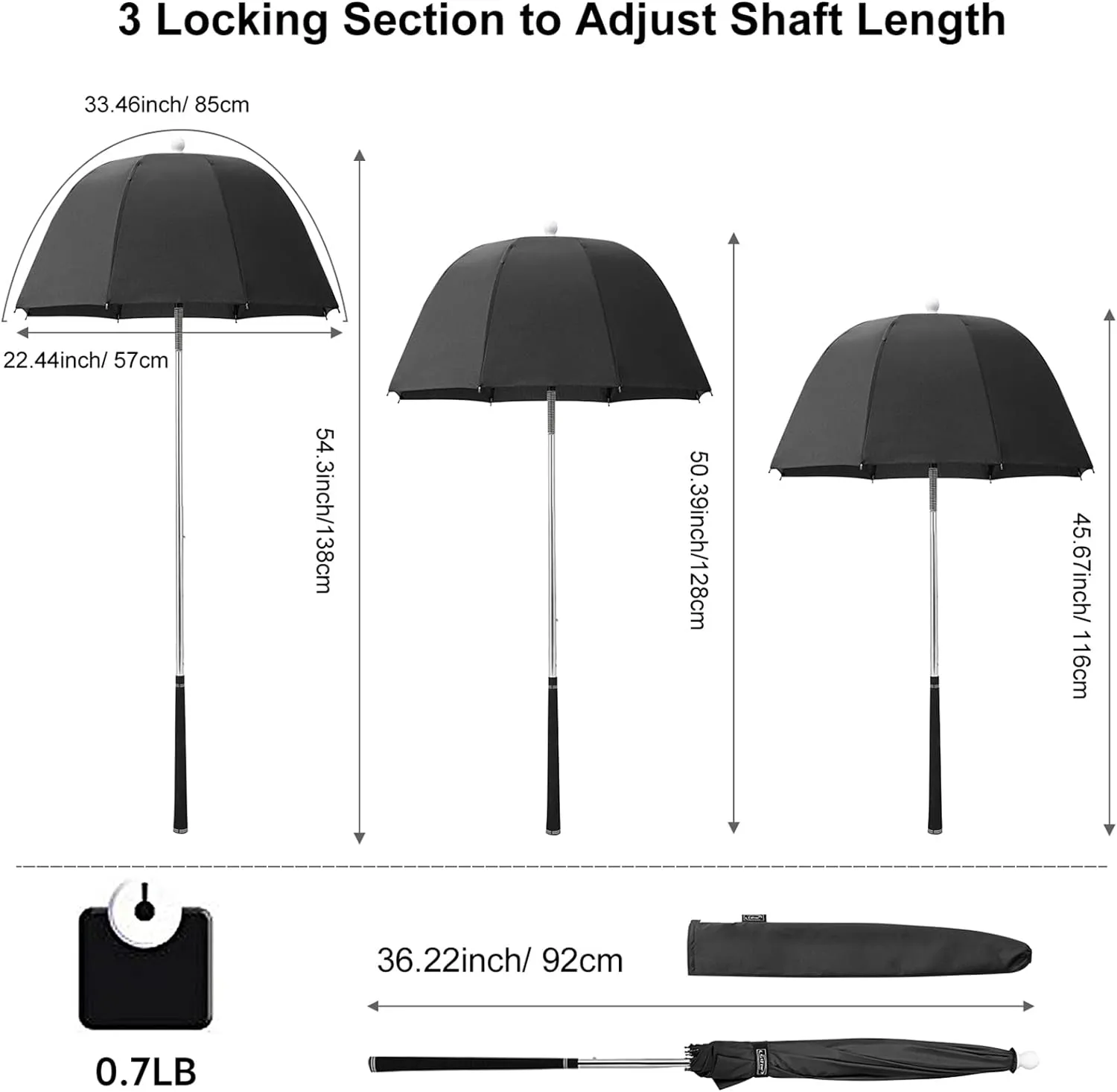 G4Free Golf Bag Umbrella for Club Protection Flex Umbrella