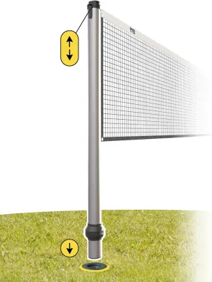 GARD & ROCK Multisport Telescopic Posts in Aluminum - Quick Fixation System - Badminton, Tennis, Volleyball, Anchoring Base Not Included! - Turn Your Space into a Sports Field in a Flash!