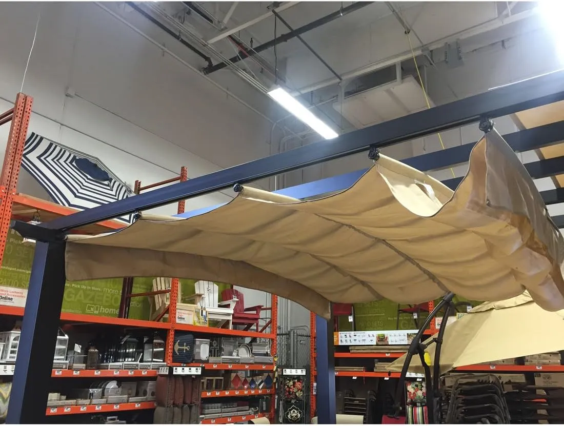Garden Winds Replacement Canopy for The Hampton Bay Arched Pergola - Riplock 350 - Beige