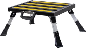GarfatolRv Steps, Foldable RV Step Stool with a Adjustable Height Step Platform, Portable Handle, Reflective Strip and Non-Slip Rubber Feet for Adults Supports Up to 1000 lbs