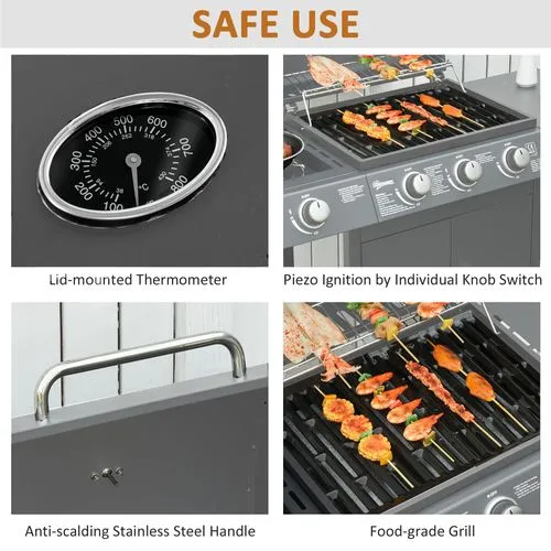 Gas Barbecue Grill – 3 1 Burner with Large Cooking Area