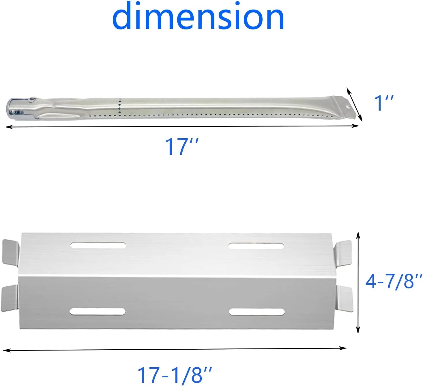 Gas Grill Replacement Parts for Bakers and Chefs 17 1/8" Heat Plates and 17" Burners GR2039201-BC-00, GD430, ST1017-012939 Grill, Members Mark M3206ALP, GR2039201-MM-00 Chef BIG-8116