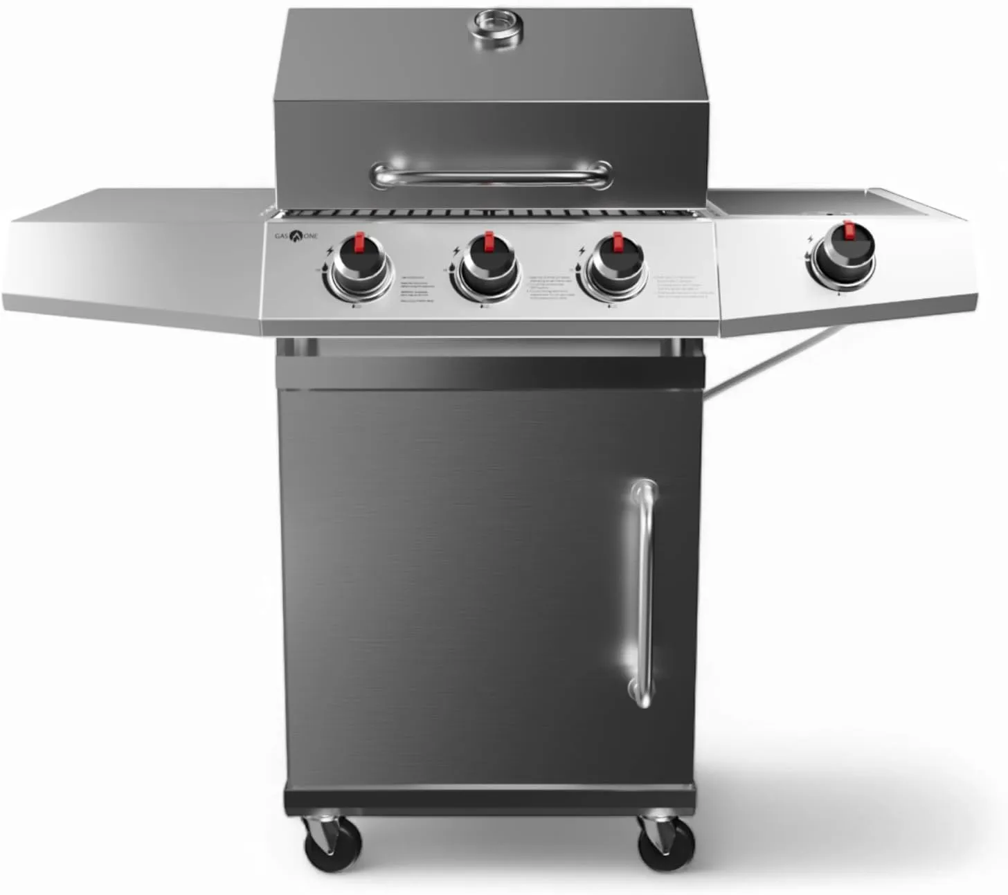 GasOne Deluxe 3 1 Burner Stainless Steel– Outdoor Cabinet Style with Side Burner - Wheels - High-Temperature Paint Coating Gas BBQ Grill – Elegant and Luxurious Design