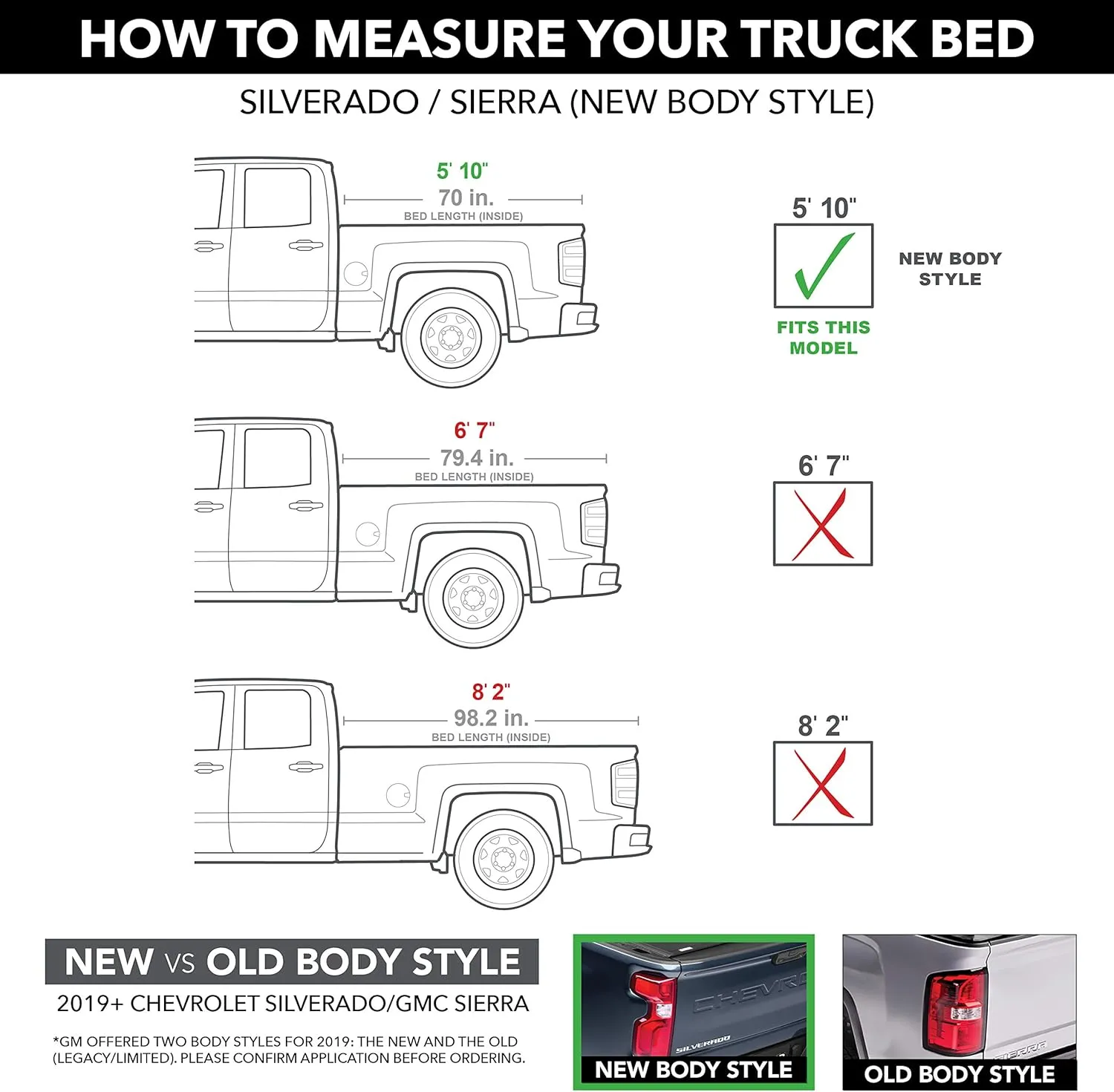 Gator FX Hard Quad-Fold Truck Bed Tonneau Cover | 8828130 | Fits 2019 - 2025 Chevy/GMC Silverado/Sierra, works w/ MultiPro/Flex tailgate (Will not fit Carbon Pro Bed) 5' 10" Bed (70")
