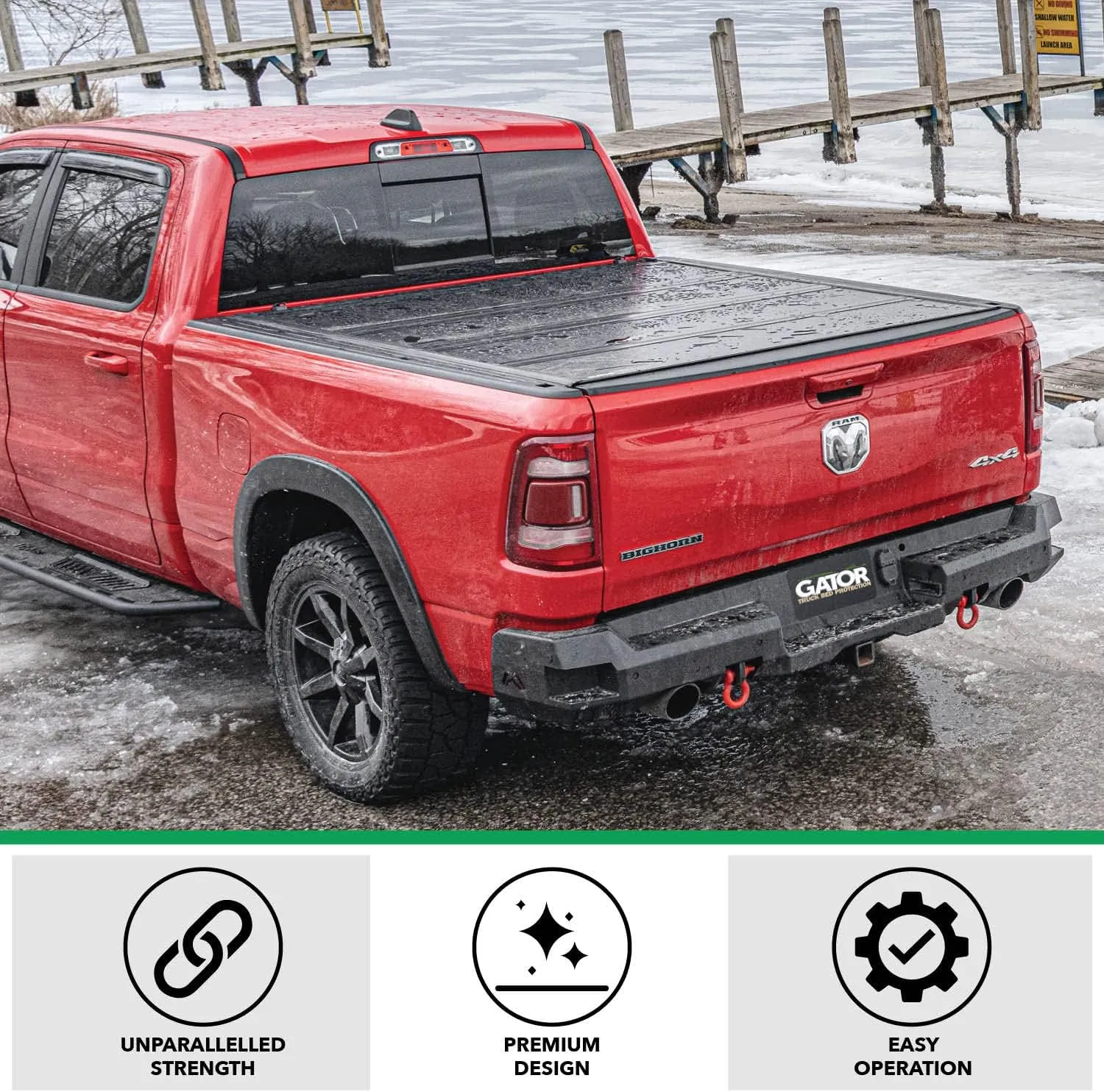 Gator FX Hard Quad-Fold Truck Bed Tonneau Cover | 8828329 | Fits 2015 - 2020 Ford F-150 (incl. Raptor) 5' 7" Bed (67.1")