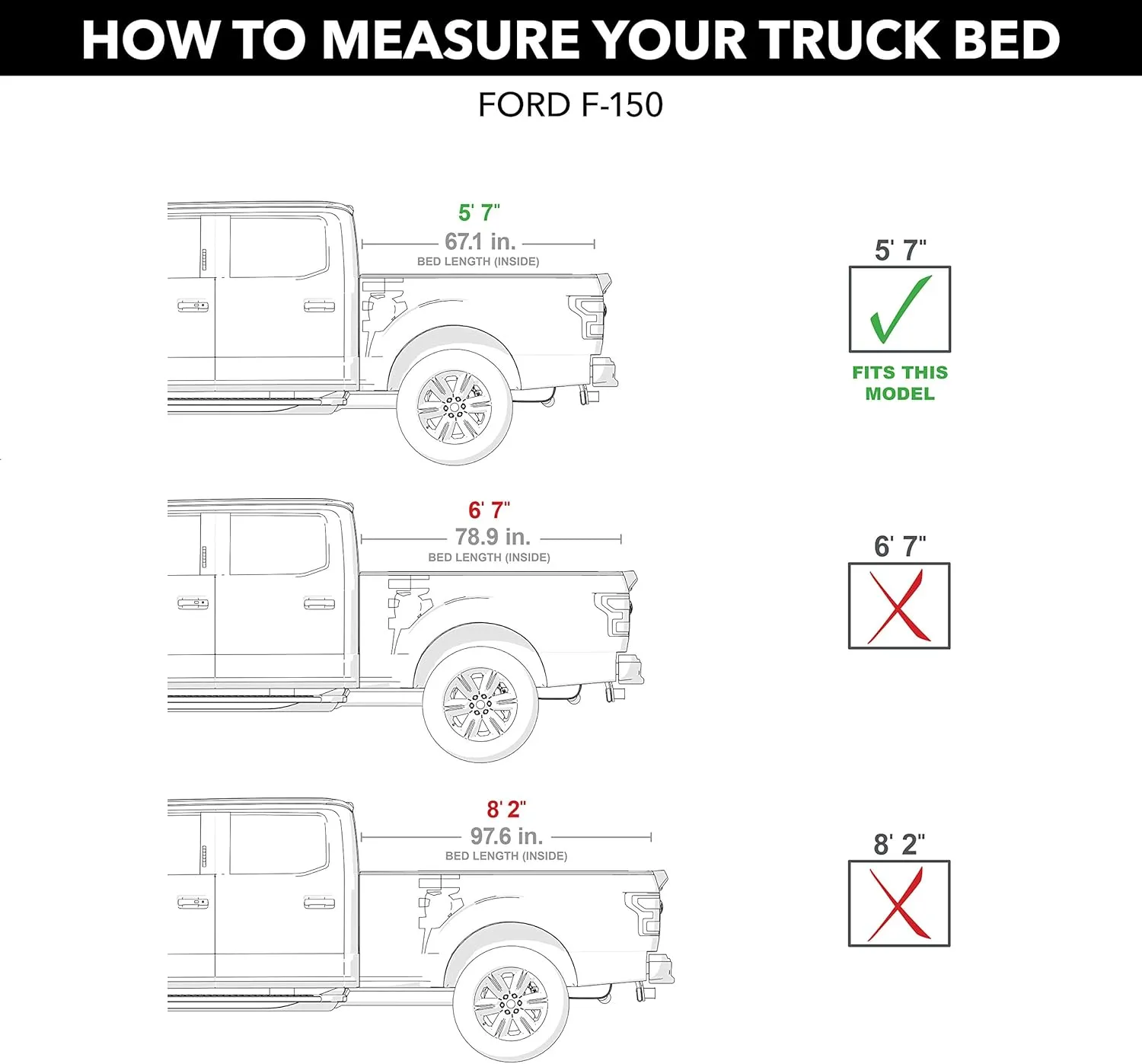 Gator FX Hard Quad-Fold Truck Bed Tonneau Cover | 8828329 | Fits 2015 - 2020 Ford F-150 (incl. Raptor) 5' 7" Bed (67.1")