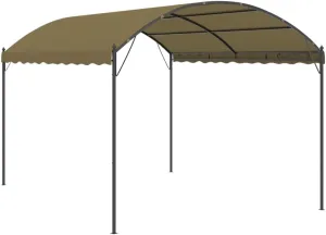 Gazebo,UV-Blocking,for Weddings,BBQs,and Outdoor Dining,Taupe and Black Polyester Fabric and Steel Frame Large