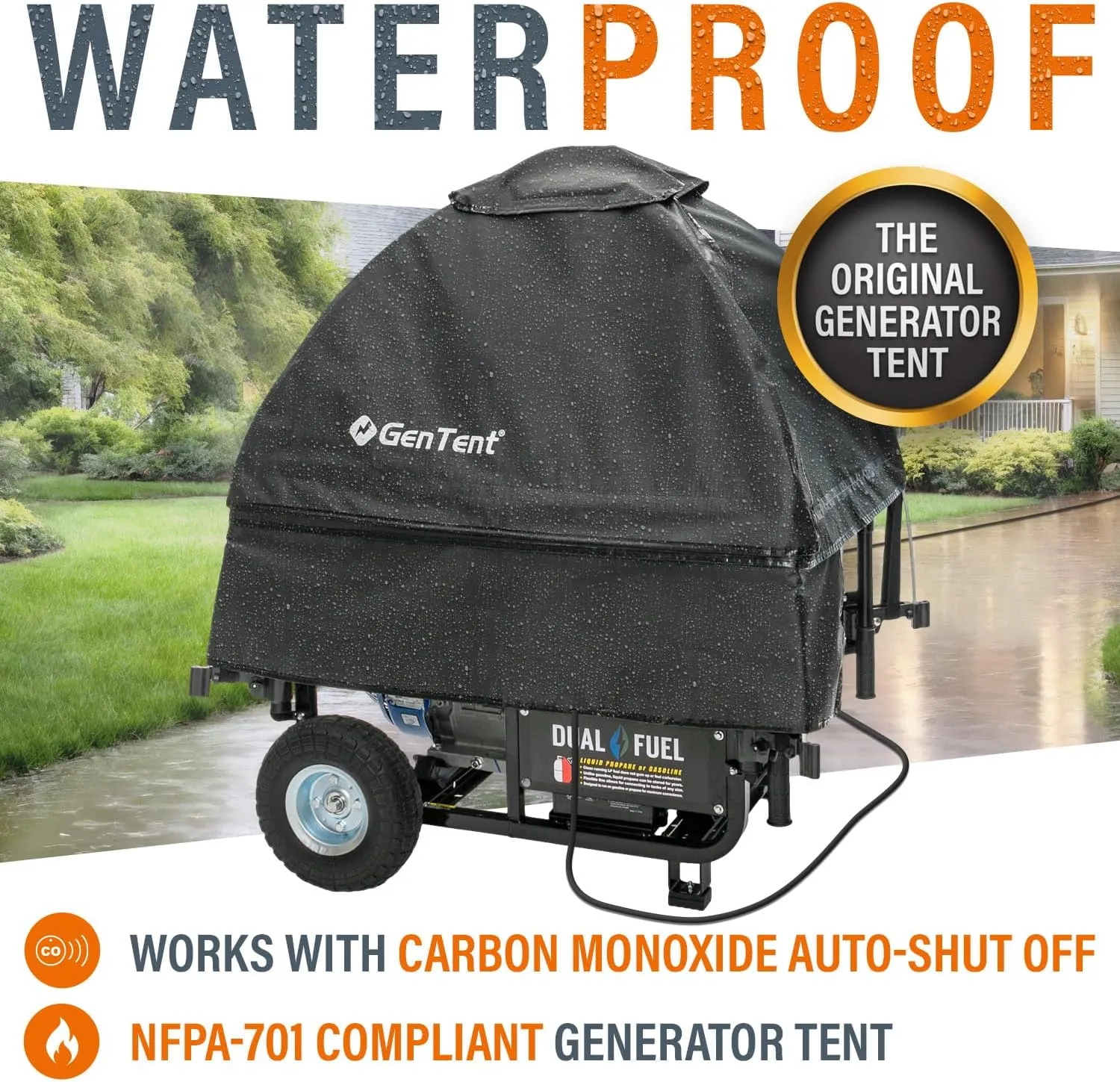 GenTent Generator Running Cover - Universal Kit (Standard, Black) - for Open Frame Generators