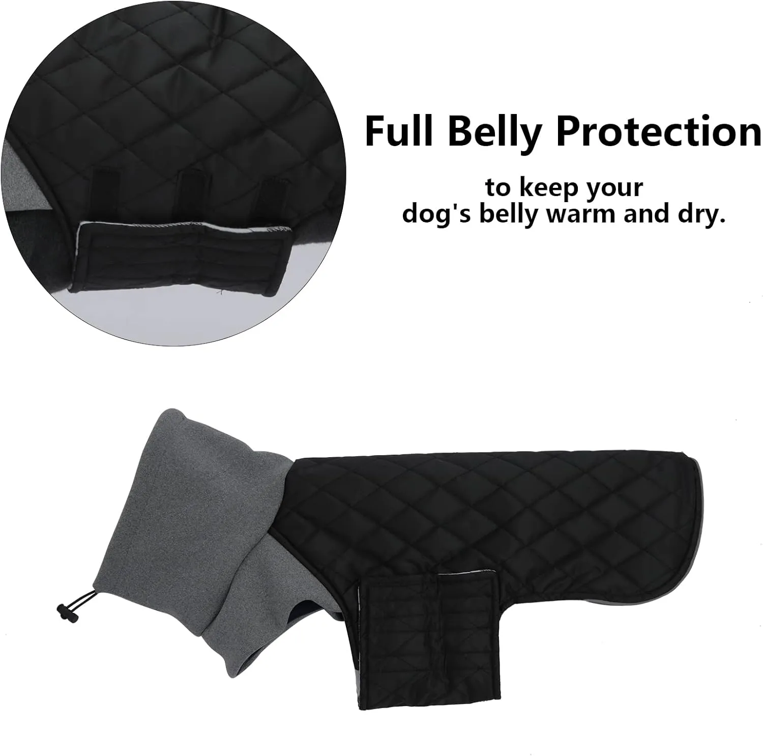 Geyecete Dachshund Coat,Dachshund Winter Coat,Warm Waterproof Windproof, High Neckine String Holes Miniature Dachshund Jacket for Small Dog-Black-M