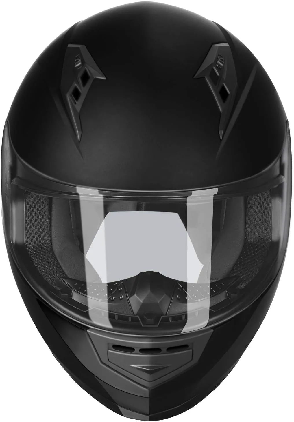 GLX GX11 Compact Motorcycle Helmet - Matte Black, X-Large - Full Face w/ Tinted Visor, DOT Approved