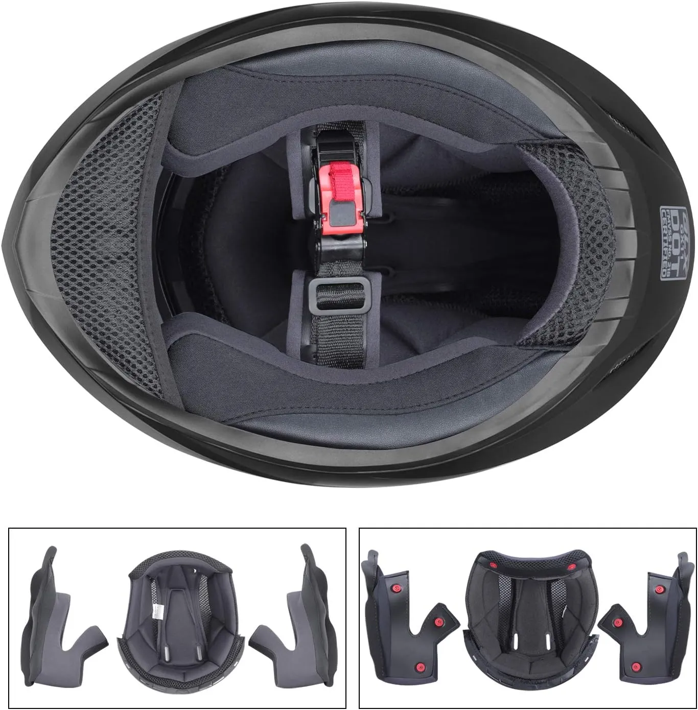 GLX GX11 Compact Motorcycle Helmet - Matte Black, X-Large - Full Face w/ Tinted Visor, DOT Approved