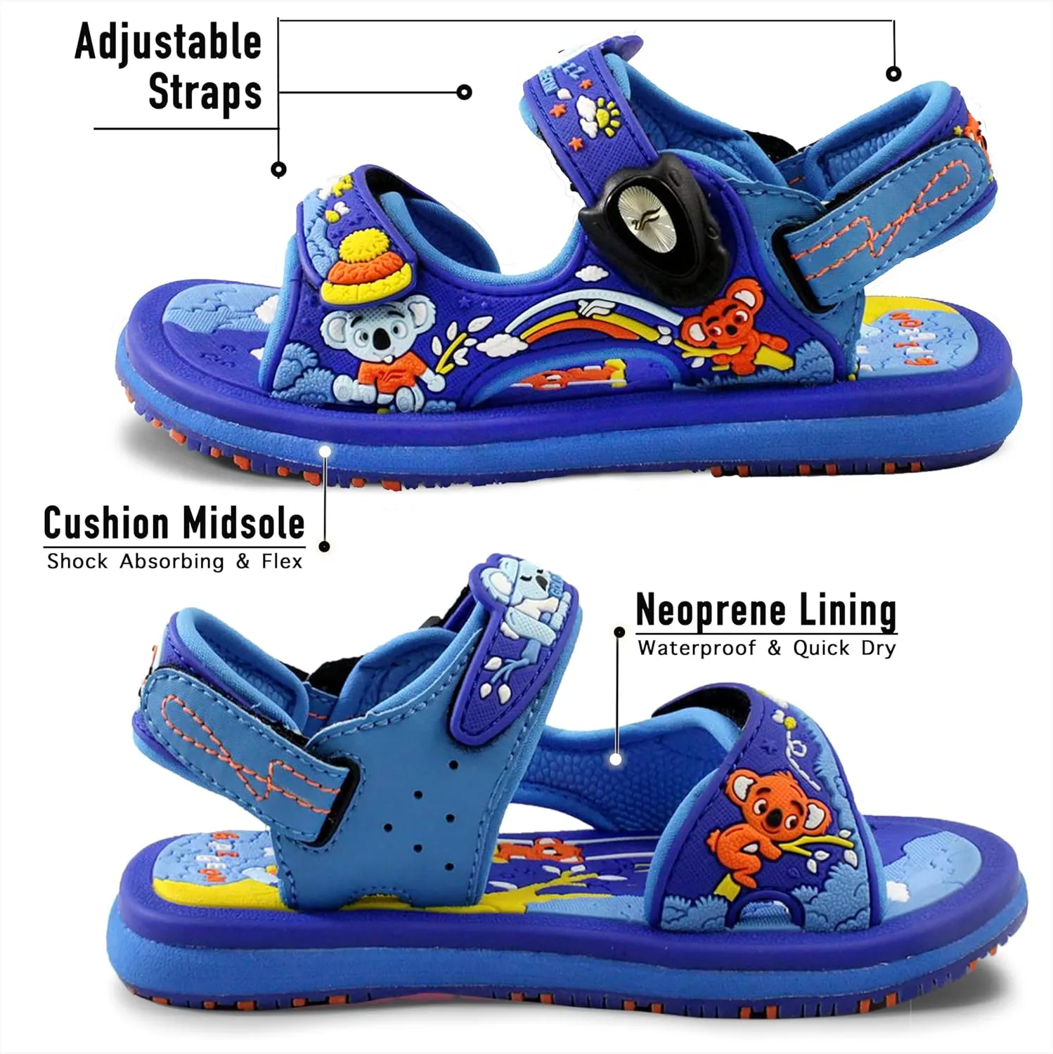 Gold Pigeon Shoes SIGNATURE Easy Snap Buckle Unisex -Child Outdoor Water Sandal for Kids Toddler Boys Girls