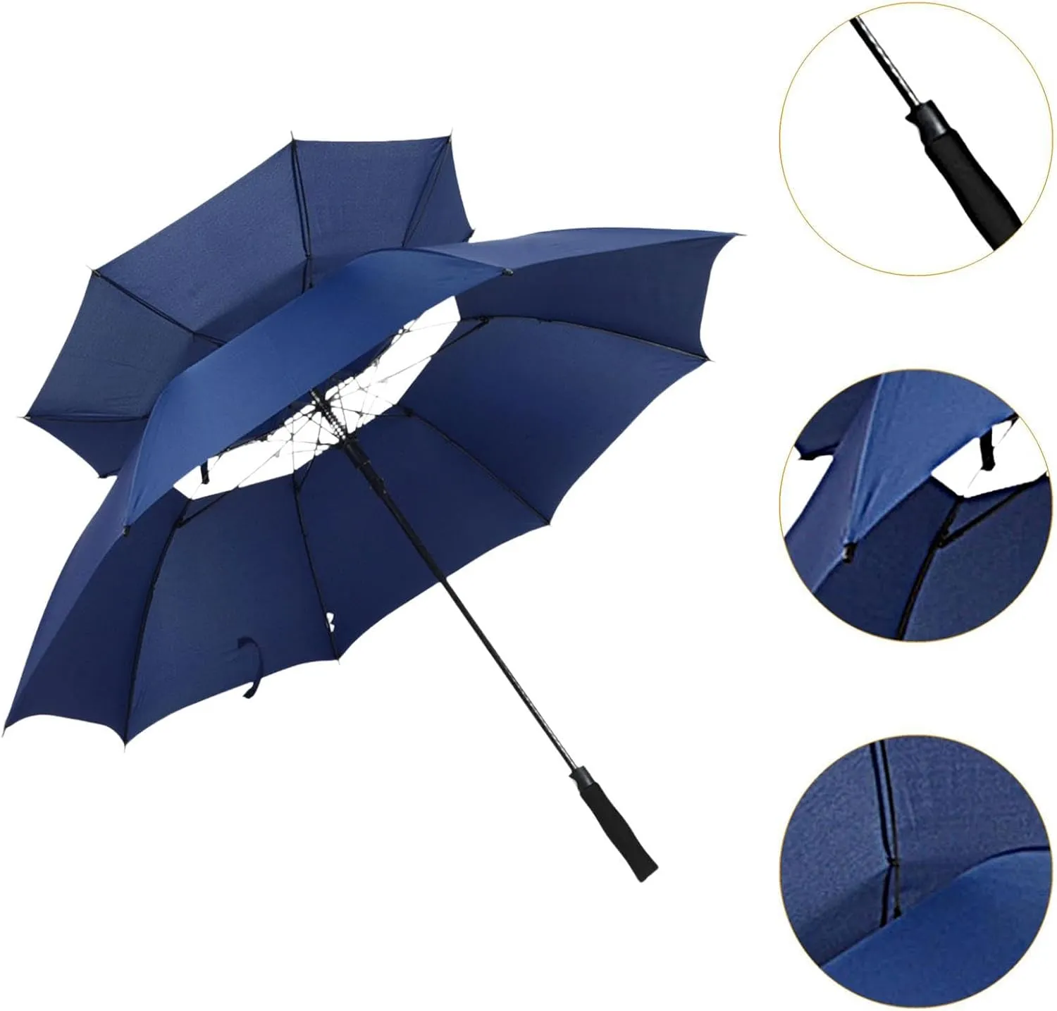 Golf Umbrella Automatic Opening Waterproof Gift Windproof Double Canopy Vented Umbrella for Outdoor Doorman Sports Travel
