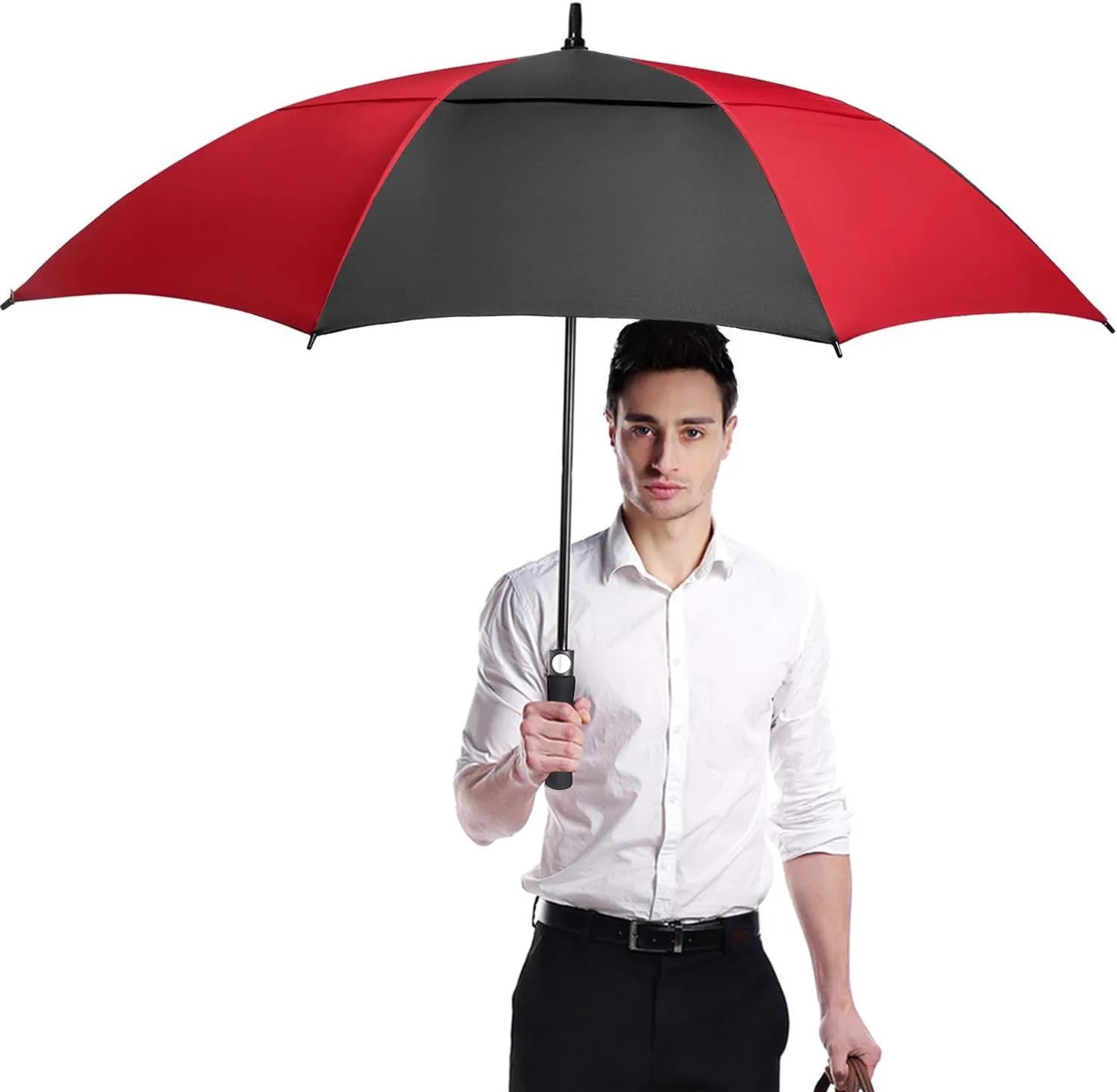 Golf Umbrella Large 58/62/68 Inch Automatic Open Golf Umbrella Extra Large Oversize Double Canopy Vented Umbrella Windproof Waterproof for Men and Women