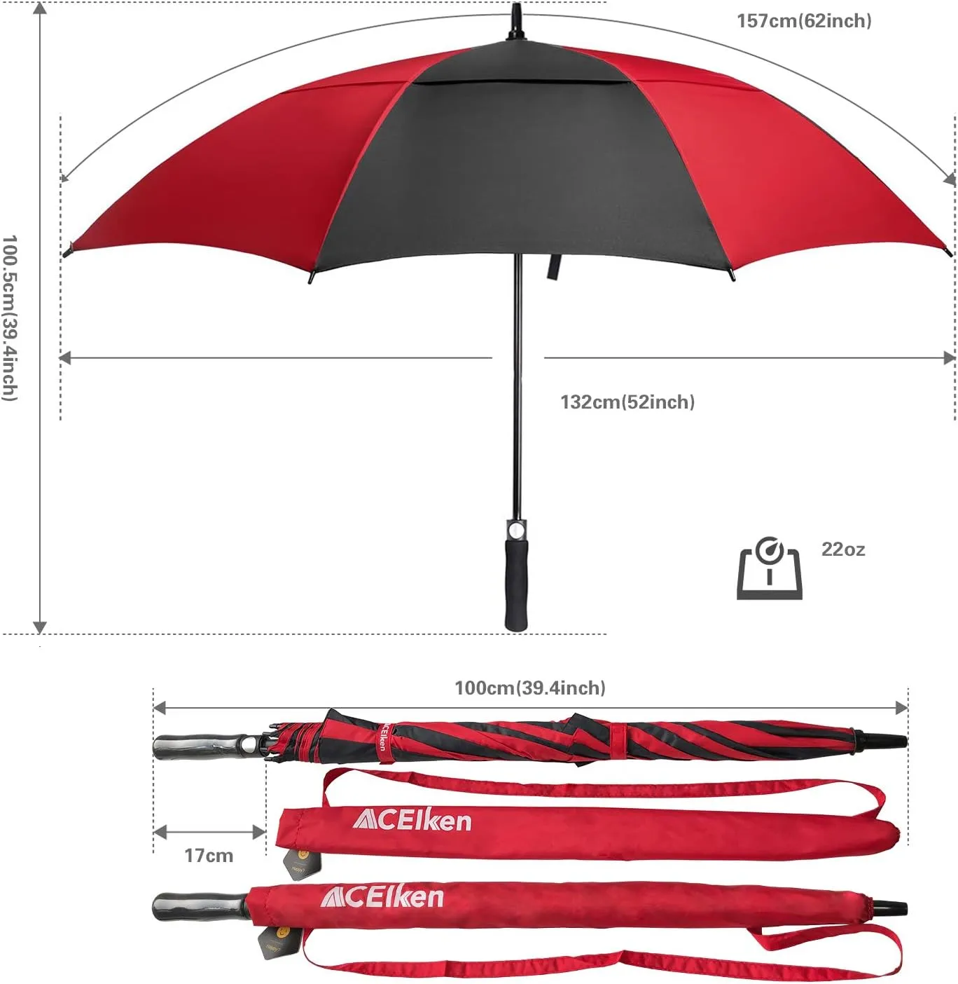 Golf Umbrella Large 58/62/68 Inch Automatic Open Golf Umbrella Extra Large Oversize Double Canopy Vented Umbrella Windproof Waterproof for Men and Women